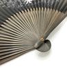 Folding Choju Jinbutsu Giga Paper Fan with Fan Silk Frog and Rabbit Black [Hanakanzashi] Men's Fan, (Choju-giga Paintings) Design, Bag, 22cm, Print,