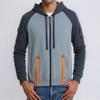 Men Hooded Jacket Autumn Winter Zip-up Hoodie Multi-Pocket Fleece Lined Sweatshirt Jacket for Daily