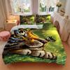 3pcs Tiger Butterfly Design Duvet Cover Set, Cover For Bedroom Guest Room (1 Duvet Cover + 2 Pillowcase, Without Quilt),  Yy250922151