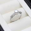 Genuine Freshwater Sterling Silver Pearl Rings Adjustable,Trend Ring with Real Pearls Mother Wife Birthday Gift White Pink Black