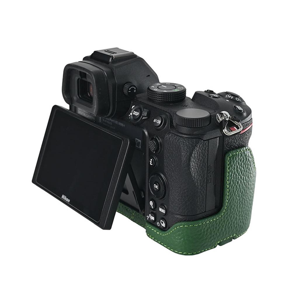 Echte Leder Halbe Kameratasche für Nikon Z6III Z6II Z7II Z5 Z50II ZF Zf Akkufach Kamera Körperabdeckung
