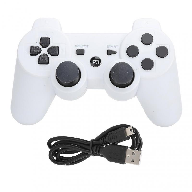 Wireless Game Controller Rechargeable Bluetooth Wireless Game Controller Remote Control for PS3 White