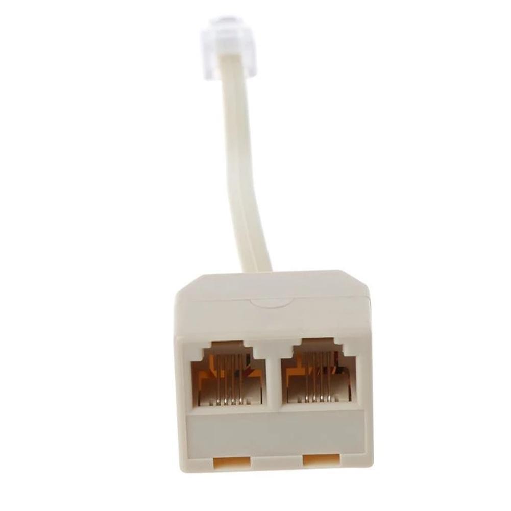 1pc High Quality One Point Two 6P4C RJ11 Dual Female Splitter Telephone Extension Male Connecto X1M0