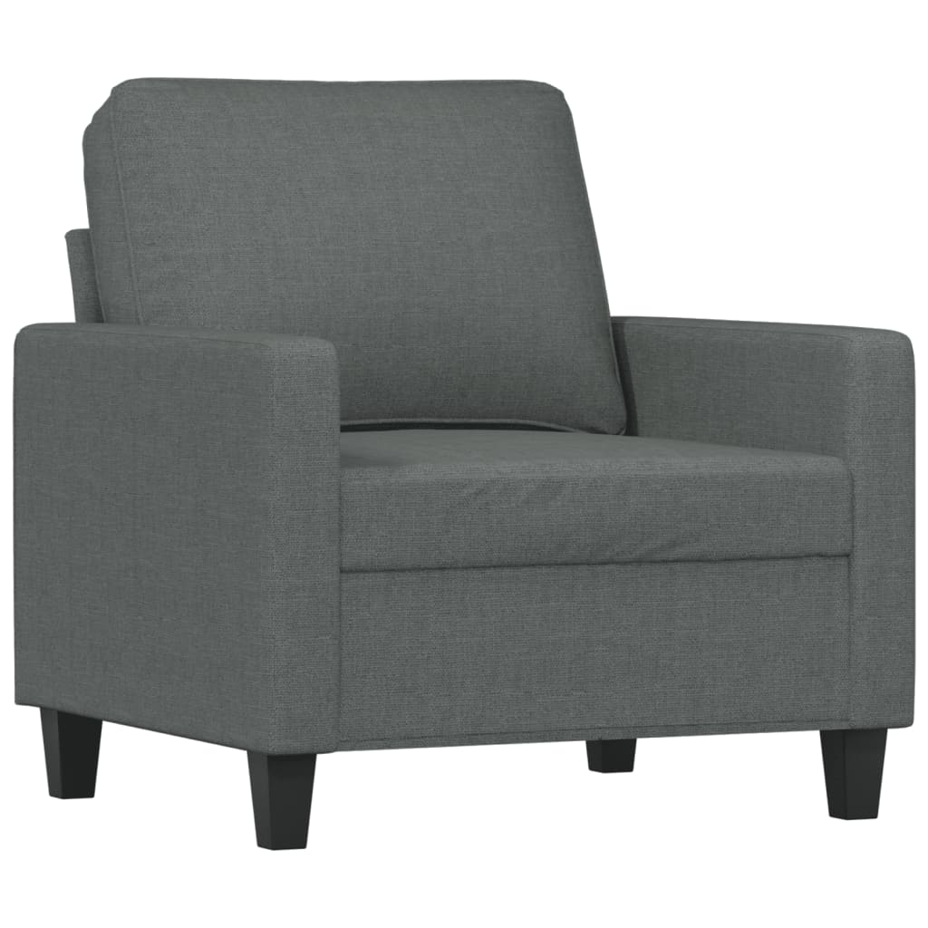 Vidaxl Armchair with Footrest, Dark Gray, 60 Cm, Upholstered In Fabric