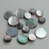 Black Mother of Pearl Round Pieces for Jewelry and Nail Art - Sizes 5mm To 20mm