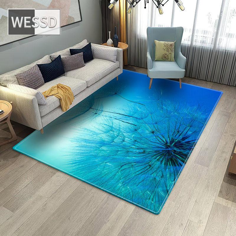 Dandelion Plant Printed Bedroom Floor Mat Flannel Sponge Bathroom Mat Big Kitchen Rugs Soft Carpet Living Room Hall Carpet