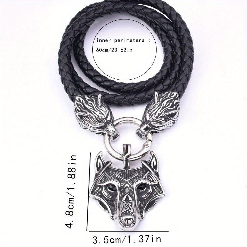 Men's Viking Necklace, Vintage Celtic Wolf Head Necklace, Stainless Steel Hip Hop Necklace, Amulet Jewelry, Gift For Men Or Couples Or Women