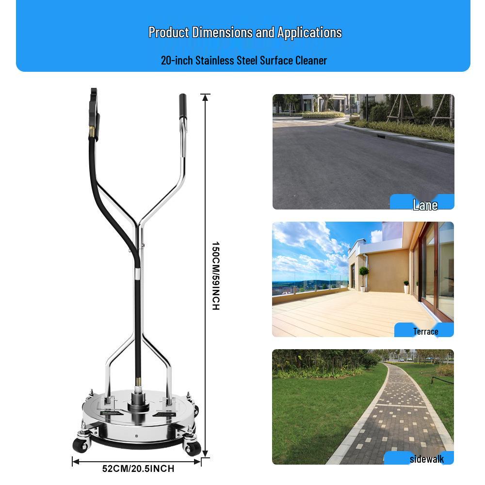 Municipal High-Pressure Road and Floor Washer with Quick-Connect Brush