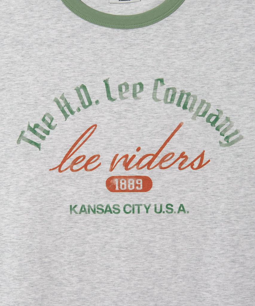 LEE Vintage Lettering Ringer Short Sleeve T-Shirt Light Gray