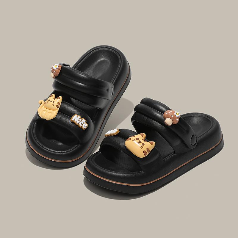 Fashion New Fashion Patch Women's Sandals Summer Comfortable Platform Shoes Beach Outside Pink Slides Thick Sole Non-slip Beach Slippers