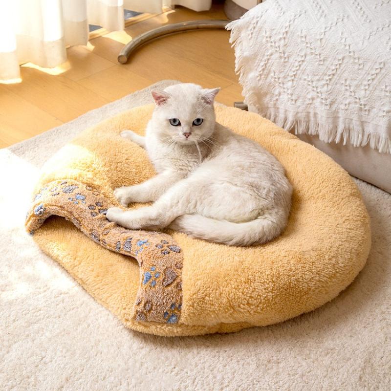 Cat nest winter warm closed cat sleeping bag universal in all seasons winter small kennel thickened removable washable mat