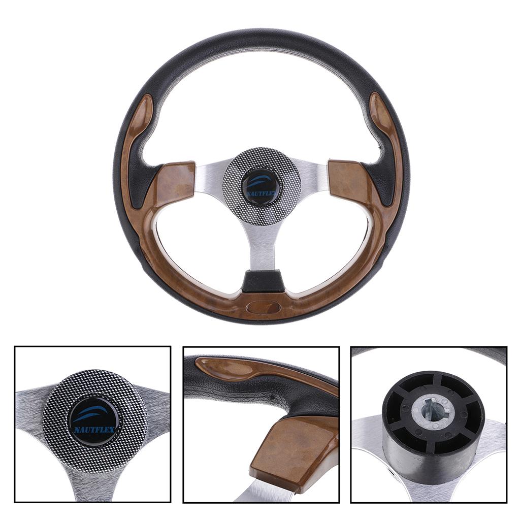 320mm Marine Boat Steering Wheel Fits 3/4' 19mm Tapered Shaft 3 Spoke Steering Wheel for Marine Yacht Pontoon Speedboat Cruiser