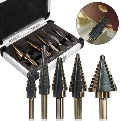 5 pezzi Hss Cobalt Multi Foro 50 Dimensioni Set di punte per trapano a gradini Strumenti