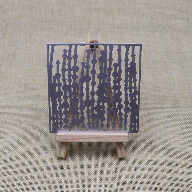 Square Frame Rain Curtain Metal Cutting Dies Scrapbooking Embossing Die Cuts Making Mold
