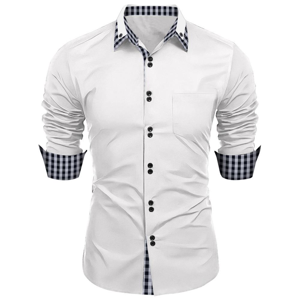 

Мужской кардиган в клетку Splicing Plaid Shirt S белый