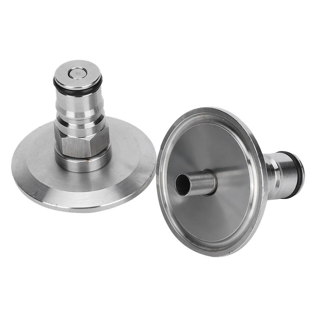 2Pcs 304 Stainless Steel Homebrew Keg 1.5in TriClamp to Ball Lock Post Adapter Brewing Fitting