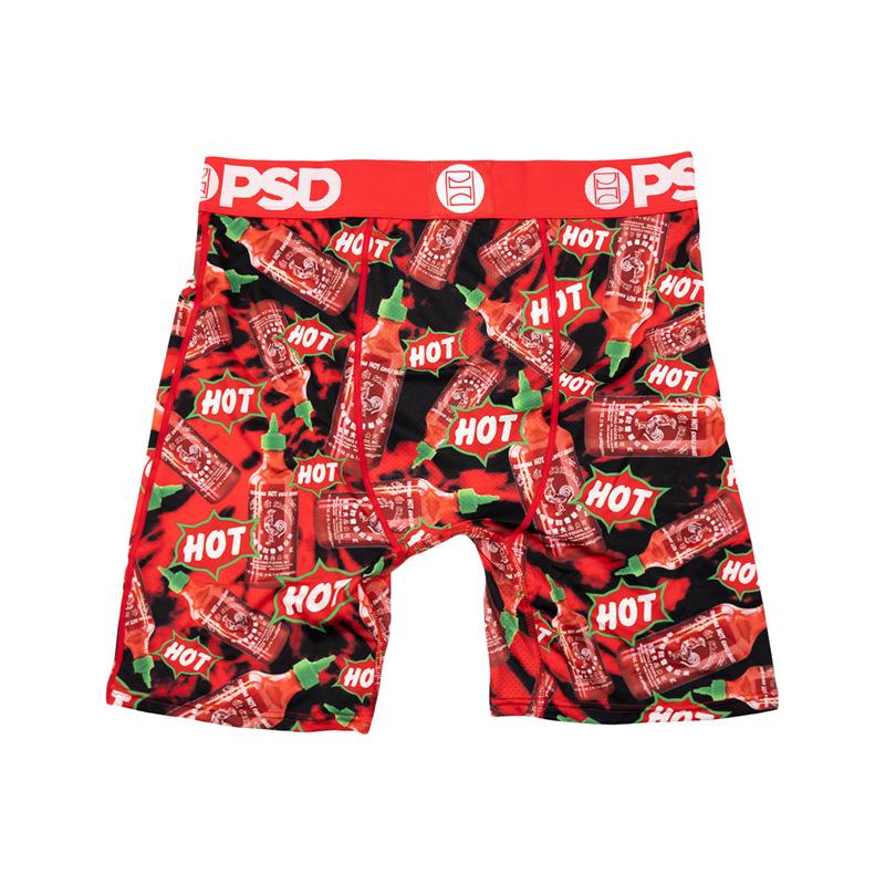 PSD Boxer Briefs Estampados Cómodos de Secado Rápido para Hombre de Línea Larga de Tiro Medio