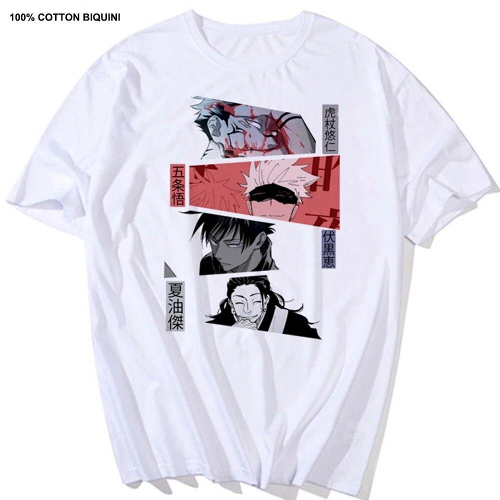 Harajuku Unisex's Tshirt Jujutsu Kaisen Printed Short Sleeve T Shirt Cool Cartoon Anime Casual T-shirt Kawaii Male Streetwear Tops