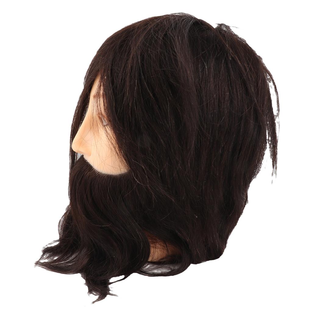 Salon Male Mannequin Head Human Hair Practice Hairdressing Training Head for Styling