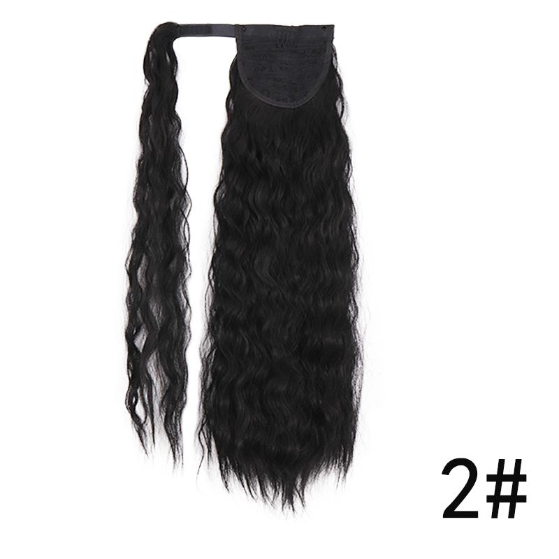 MISS WIG Women Long Corn Wave Ponytail Wig Curly Hair Extensions Synthetic Fiber Hairpiece Wrap Around Clip In Hair Daily Use