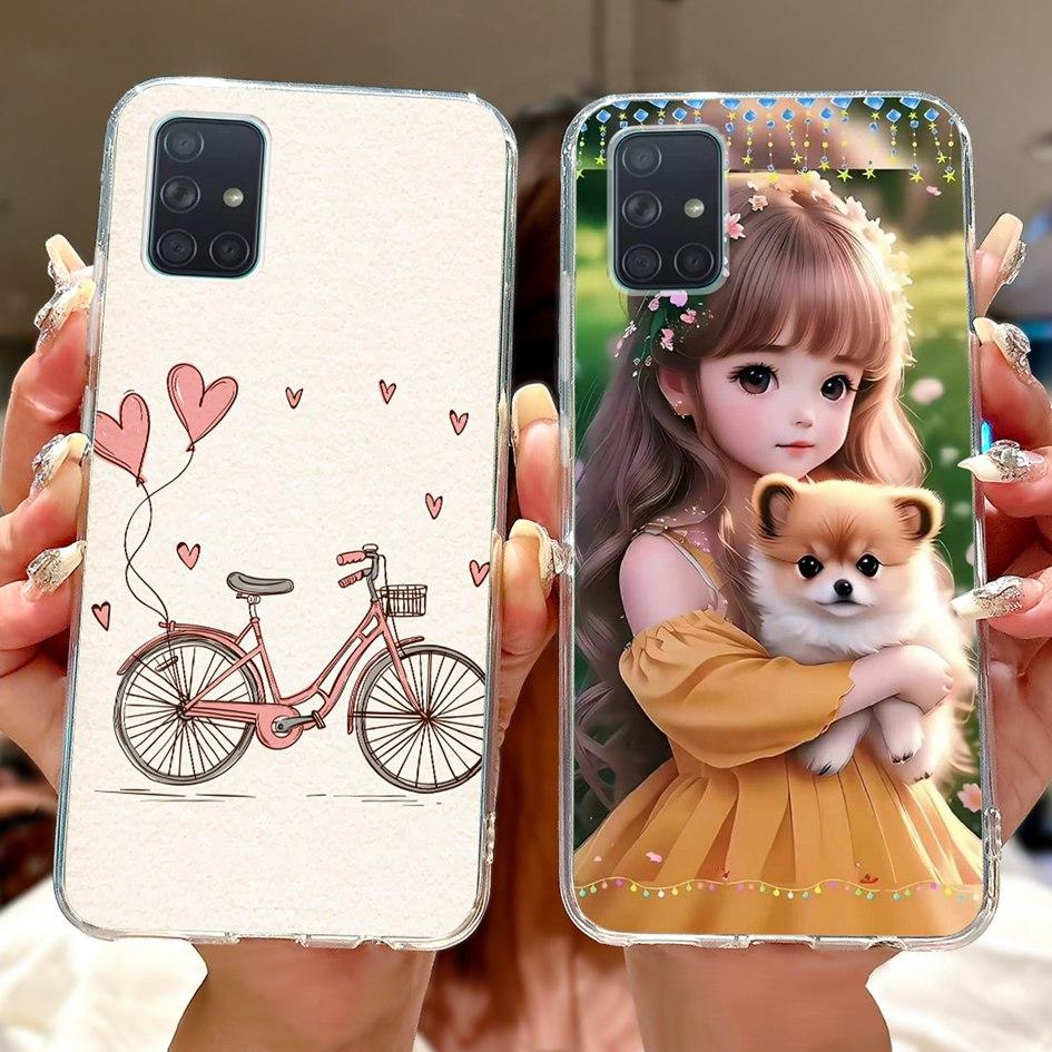For Samsung Galaxy A71 Case SM-A715F Cover Fashion Butterfly Flower Soft Clear Silicone Phone Cover For Samsung A51 A 51 5G Capa