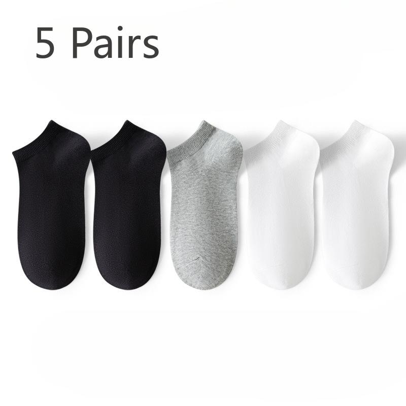 5 Pairs  Female Spring and Autumn Cotton Breathable Deodorant Sweat Absorbing Low Top Socks