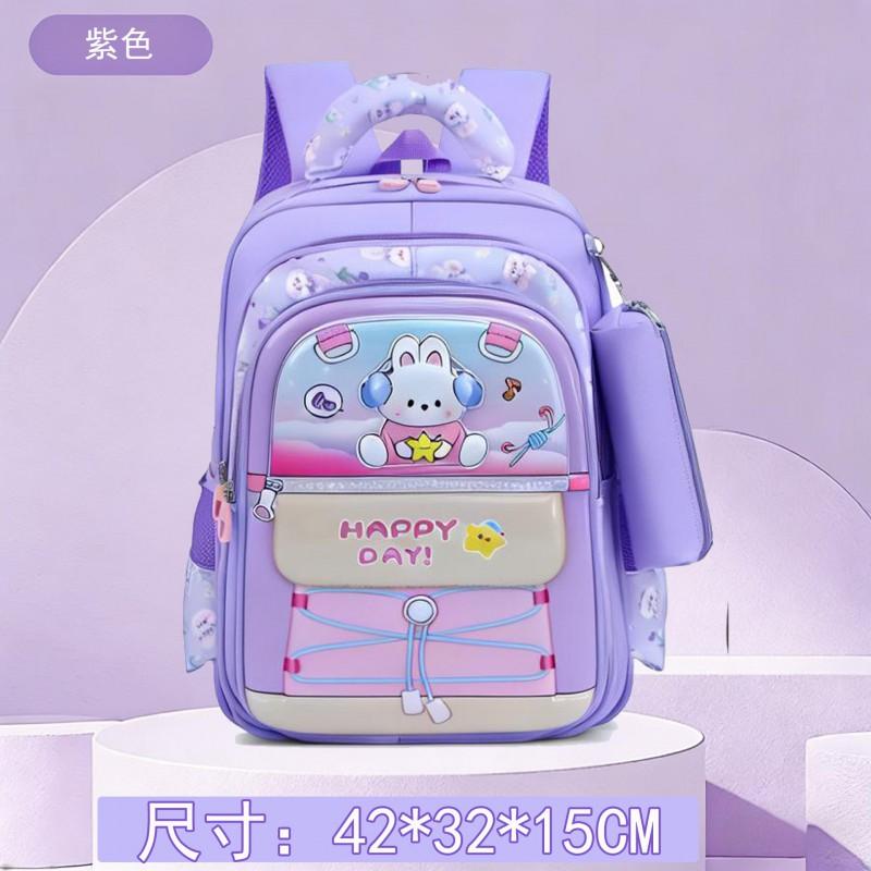 Lightweight Kids School Backpack Boys Girls Grade 1-6 Dual Compartment Nylon Oxford Bag With Padded Air Cushion Straps