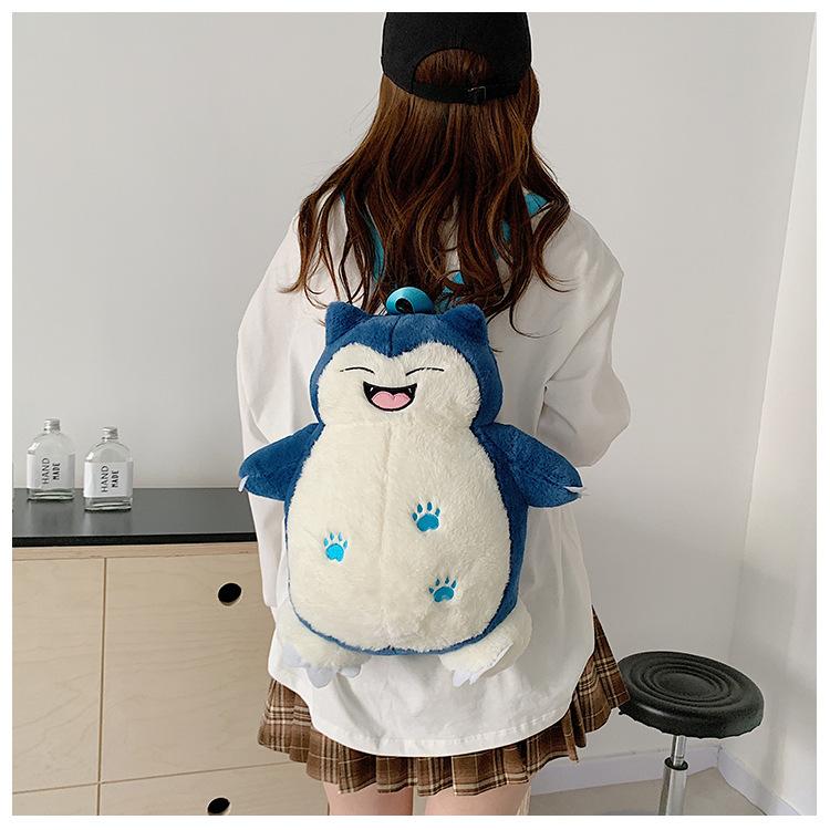 Pokmon Eevee Pikachu Gengar Plush Toys Knapsack Charmander Raichu Squirtle Charizard Psyduck Snorlax Plushie Anime Backpack