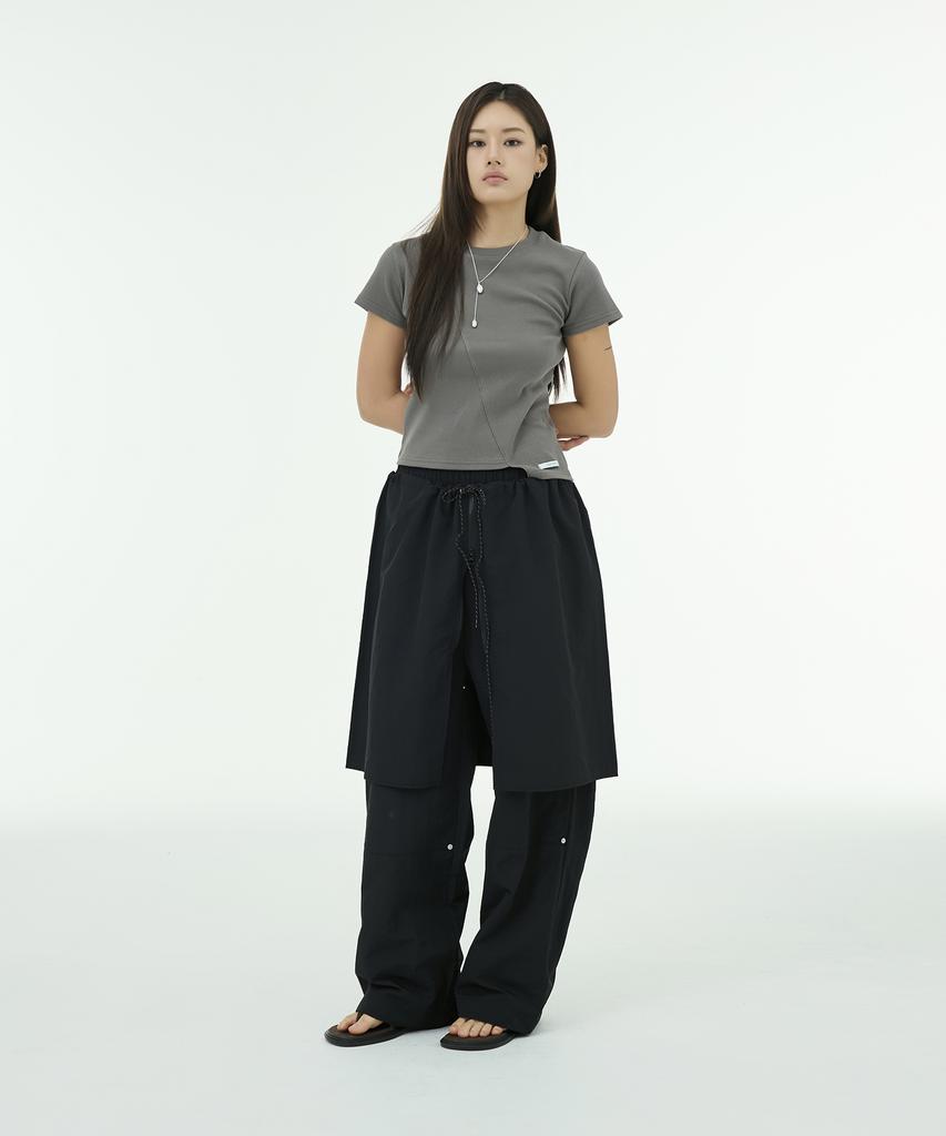 Mutlet Overlap Layering Skirt - Black