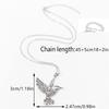 Fashion Simple Hollow Hummingbird Pendant Stainless Steel Sweater Necklace For Women