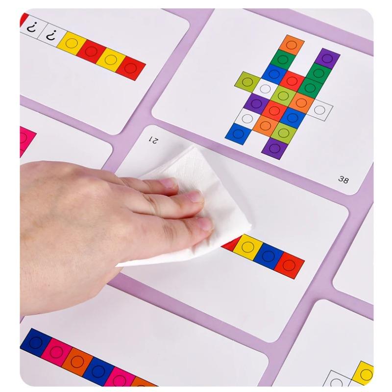 Magic Cube Puzzle Building Blocks Kindergarten Educational Color Recognition DIY Building Blocks Toys Gifts with Changing Colors