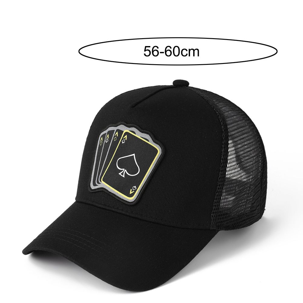 Cotton Embroidered Baseball Cap Adjustable Trucker Hat Fashionable Poker Card Hat  For Men Women