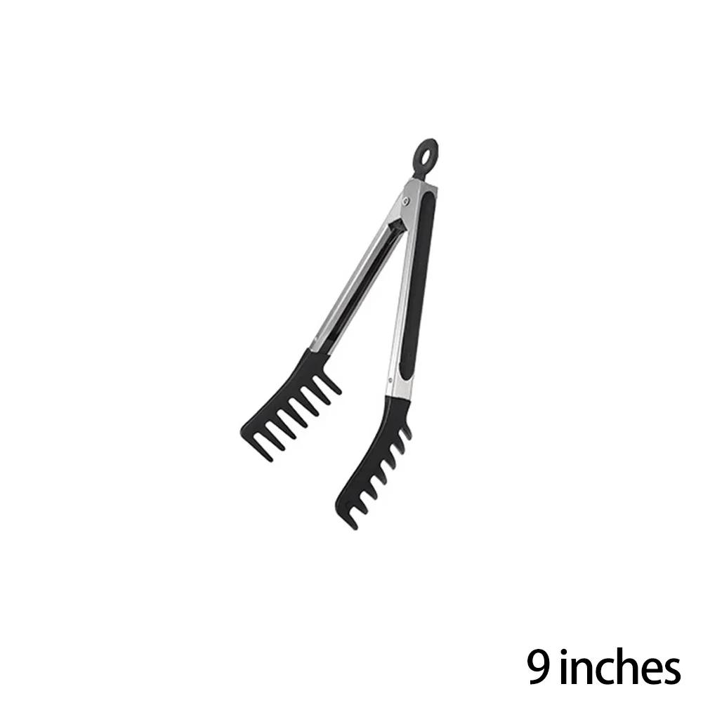 

Stainless Steel Food Tongs With Safety Lock Multi-functional Noodle Clip Non-slip Heat-resistant Easy Storage Kitchen Tool