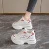[Youshilai] Fashion color matching casual sports shoes women's 2025 spring new thick-soled inner height-increasing temperament single shoes
