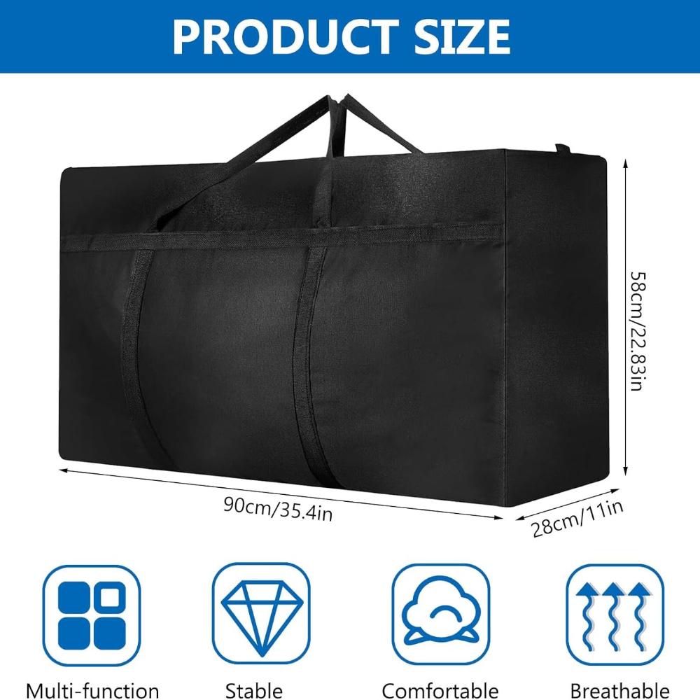 2 Pcs 180L Large Storage Bag, Extra Large Moving Bag with Zips for Moving House Storage Clothes Bedding Duvet Quilt Blankets Waterproof Jumbo Storage