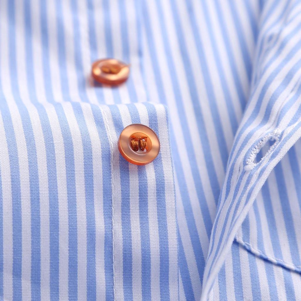 2024 Barnas Høst/Vinter Stripet Langermet Skjorte & Sløyfesett med Seler og Bukser