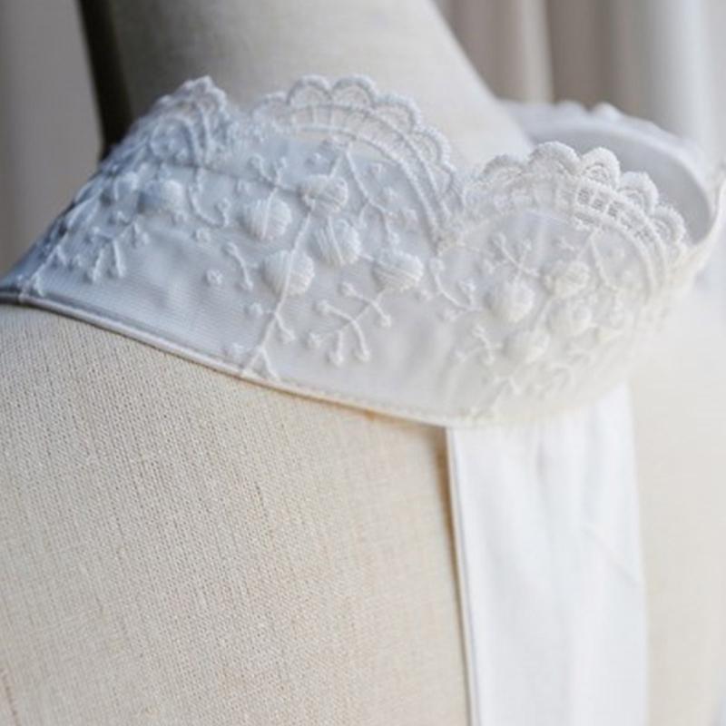 Elegant Kimono Collar Accessory Ruffled Lace Pearls Beaded Japanese Dress Core Collar Lining Kimono Belt for Womens Robe