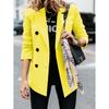 Autumn and Winter New Solid Color Long-sleeved Double-breasted Button Suit Jacket Female Cardigan