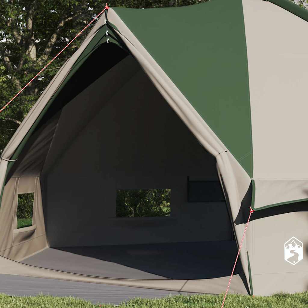 Teepee Tent for 10 Persons Green and White 567 x 470 x 242 cm