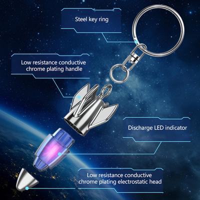 Car Static Eliminator Discharger Keychain Pendant Novel Rocket Design Anti-Static Device For Car Metal Door Handle