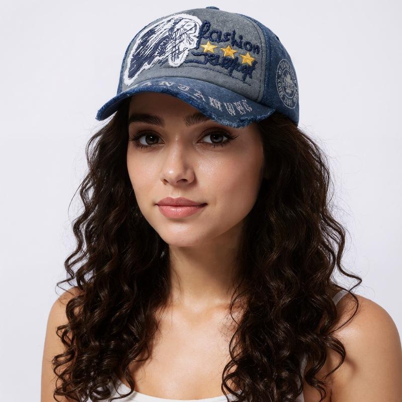 Ретро хлопковая перфорированная бейсболка с буквой, мужская и женская европейская и американская для активного отдыха и спорта, солнцезащитная кепка-утка Adjustable