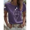 Ilstile Women's Cat Paw Print T-Shirts Summer Short Sleeve Casual Round Neck Tops Black Blue Pink Tees Hot Sale