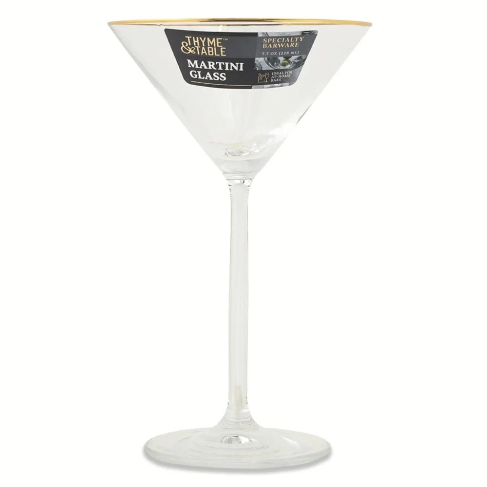 Elegant Martini Glass with Gold Rim Ideal Home Bar High Quality Glass Stylish Durable Splash Resistant Perfect Cocktails Cheers