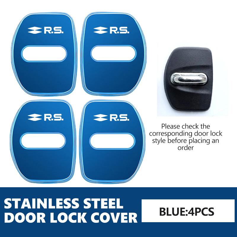 Stainless Steel Car Door Lock Buckle Trim Anti-Collision Protective For Renault Symbol Clio 3 4 Sparco Dacia RS Megan Scenic SS6