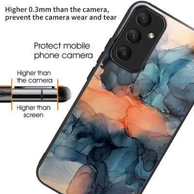 For Samsung Galaxy A35 5G Tempered Glass Back Phone Case Marble Pattern Printing