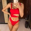 11 Colors Sexy Asymmetrical Tie Dye Women Swimwear Irregular One Piece Swimsuit Female Bather Bathing Suit Swim Lady