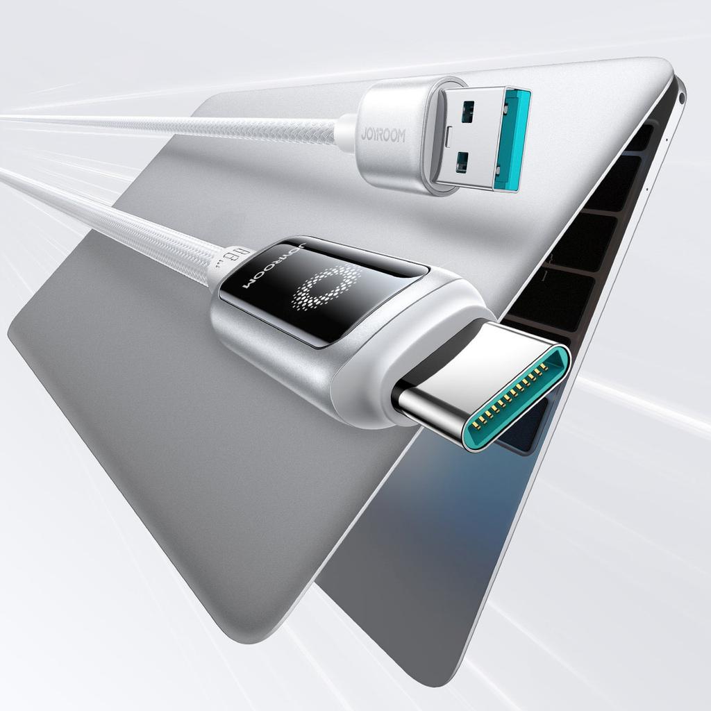 Kabel Przewód W Oplocie USB-A - USB-C 66W 1.2m - Biały