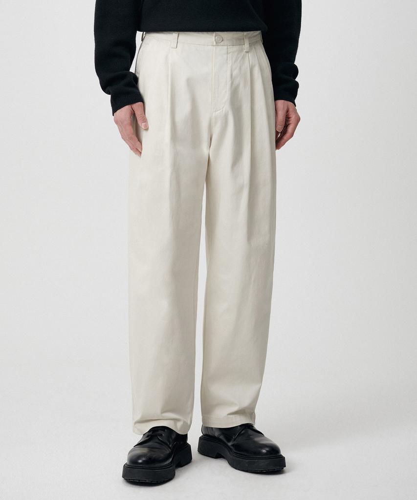 Musinsa Standard Three-Puck Semi-Balloon Chino Pants [Cream]