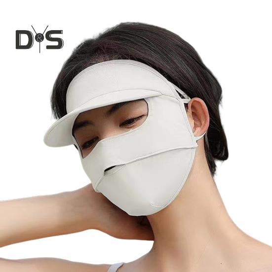 

UPF 50+ Женская полнолицевая защита от солнца, регулируемые серьги с широкими полями, дышащая защита от ультрафиолета белый