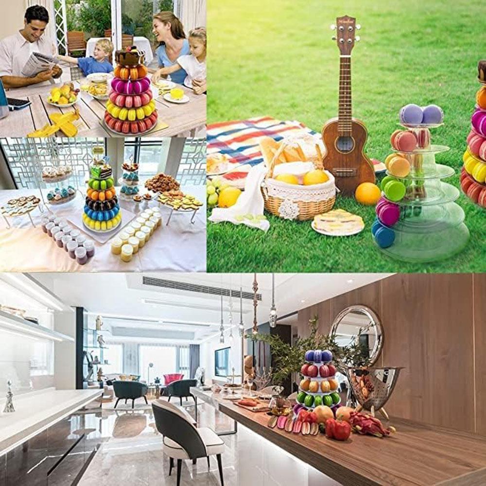 4/6/10 Tiers Round Macaron Tower Stand Desserts Display Rack Cupcake Tree Stands Tray For Wedding Birthday Cake Decorating Tools
